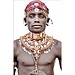 MONDiART Gobelin geweven wandtapijt 120/180 Samburu Man Wit WH1746 uitgerekt op een draagbalk