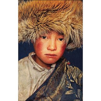 MONDiART Gobelin geweven wandtapijt 100/150 Tibetaanse jongen WH2106 Uitgerekt