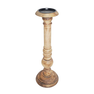 Mars en More kandelaar mango hout bol vorm 46cm