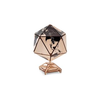 Eco Wood Art ICOSAËDRISCHE WERELDBOL, Zwart, 1379, 16,4×16,4X23cm