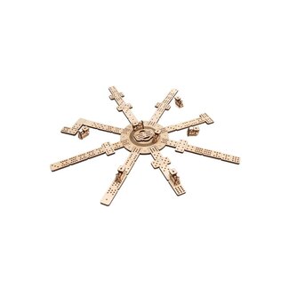 3D Houten Meganische Puzzel, Eco Wood Art, Dominospelvariant Mexican Train, 1591,25,3x24,8x7,3cm