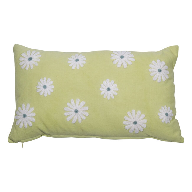 Linen & More Poppy kussen groen 30x50cm