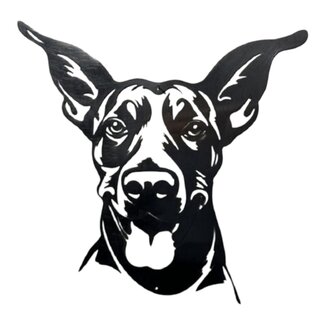 Siermetaal Wanddecoratie metalen hond Dobermann 37 cm
