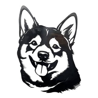 Siermetaal Wanddecoratie metaal hond De Shiba inu 37 cm