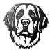 Siermetaal Wanddecoratie metaal hond Sint Bernard 33 cm