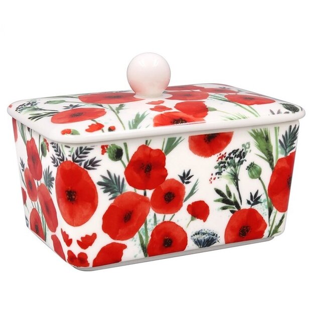 Lesser & Pavey Porseleinen Botervloot  klaproos