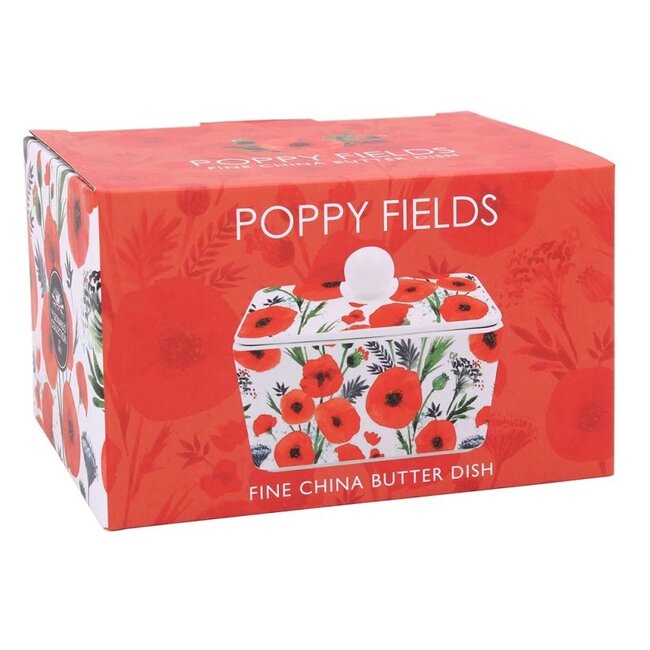 Lesser & Pavey Porseleinen Botervloot  klaproos