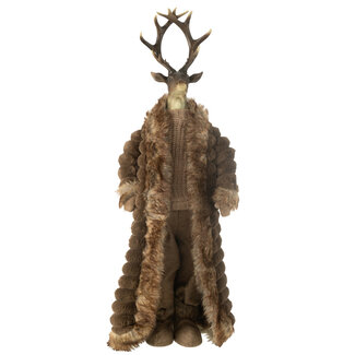 J-Line Decoratief Beeld - Staand Hert met Jas (Large) - J-Line