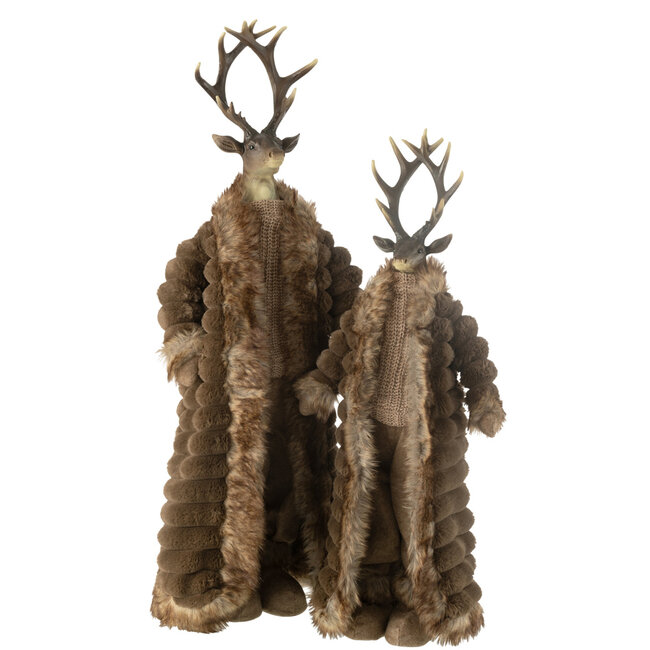 J-Line Decoratief Beeld - Staand Hert met Jas (Large) - J-Line