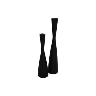 HSM Collection Kandelaar Set van 2 - ø8X32/ø8X42 - Zwart - Teak