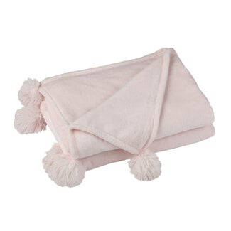 J-Line Plaid Pompom Polyester Licht Roze
