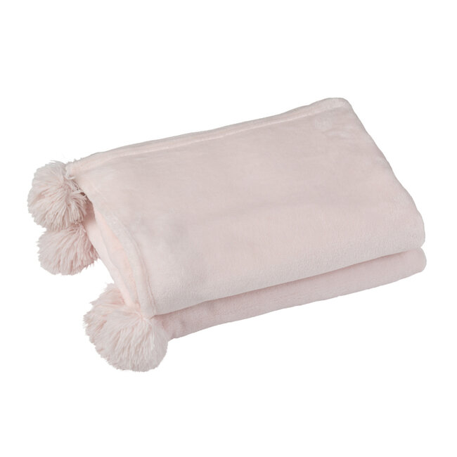 J-Line Plaid Pompom Polyester Licht Roze