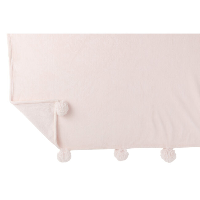 J-Line Plaid Pompom Polyester Licht Roze