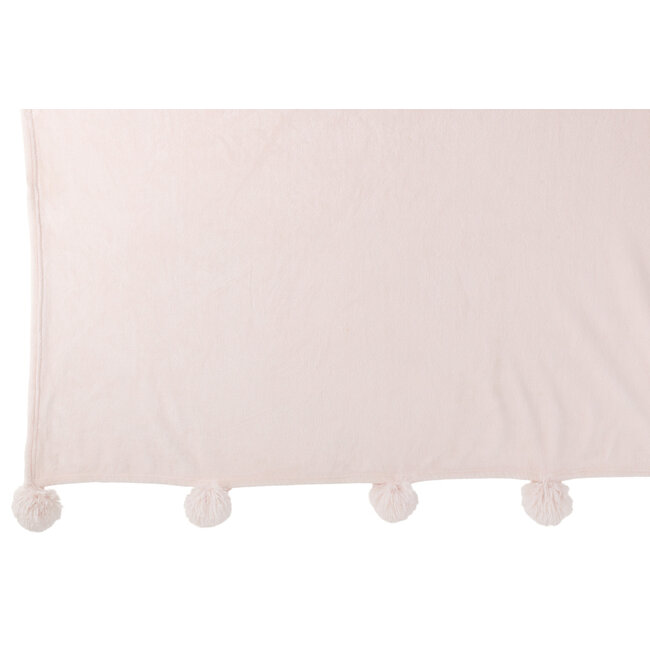 J-Line Plaid Pompom Polyester Licht Roze