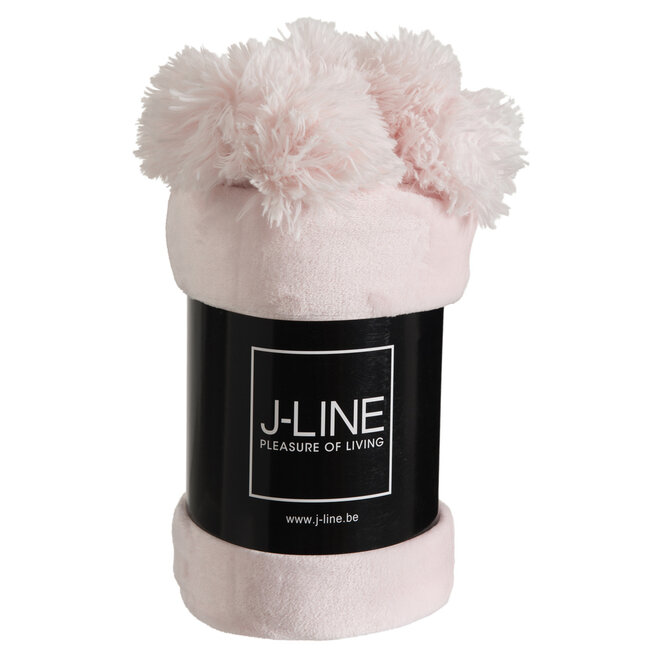 J-Line Plaid Pompom Polyester Licht Roze