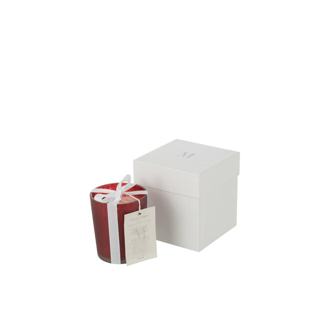 J-Line Geurkaars Deluxe Glas Rood Klein-48H