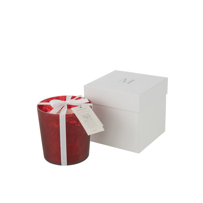 J-Line Geurkaars Deluxe Glas Rood Medium-80H