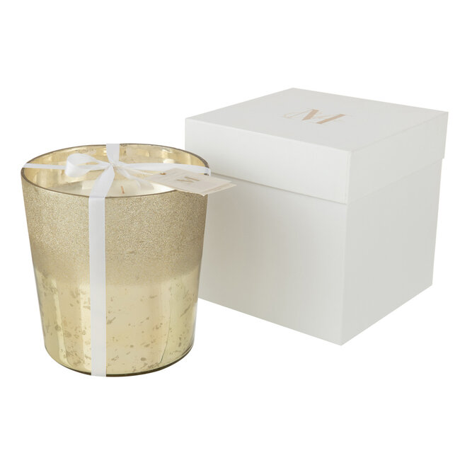 J-Line Geurkaars Deluxe Glas Goud Groot
