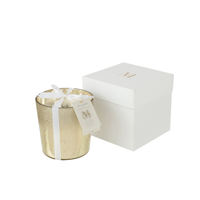 J-Line Geurkaars Deluxe Glas Goud Medium