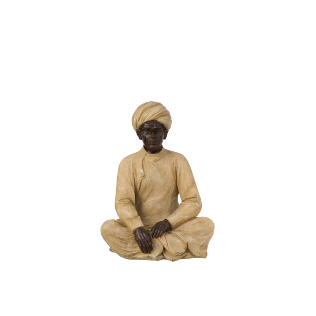 J-Line Indiase figuur zittend poly beige/bruin medium
