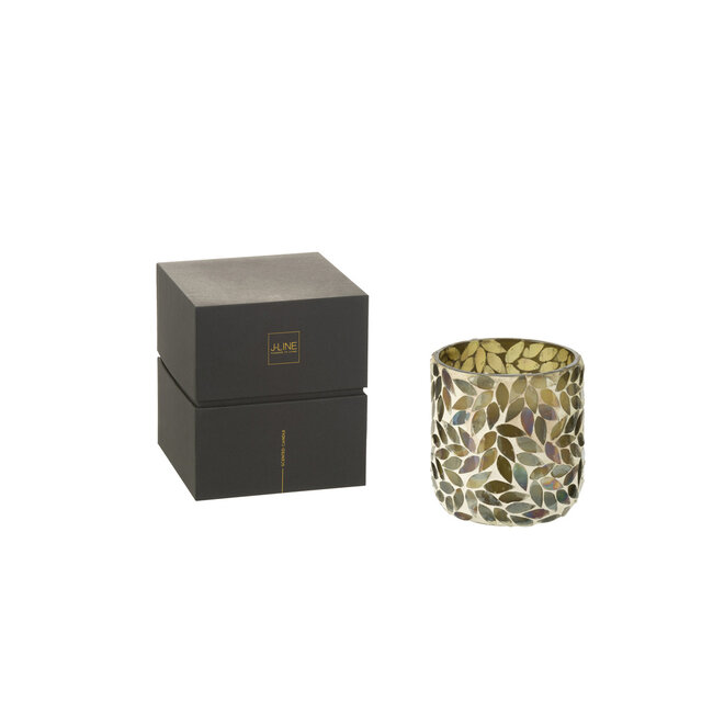 J-Line Geurkaars Tea&amp;Herbs Wax Groen Small-50Hours