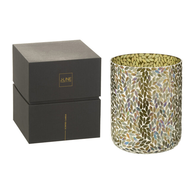 J-Line Geurkaars Tea&amp;Herbs Wax Groen Extra Groot-150Uren