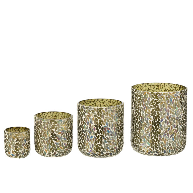 J-Line Geurkaars Tea&amp;Herbs Wax Groen Extra Groot-150Uren