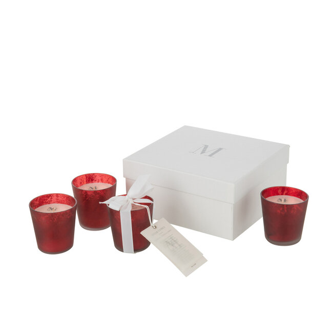 J-Line Box 4 Geurkaars Deluxe Glas Rood-21H