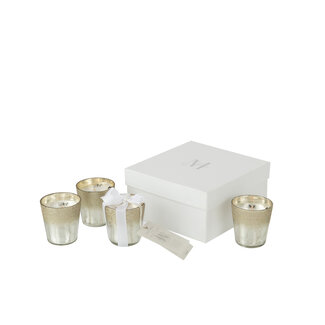 J-Line Box 4 Geurkaars Deluxe Glas Zilver