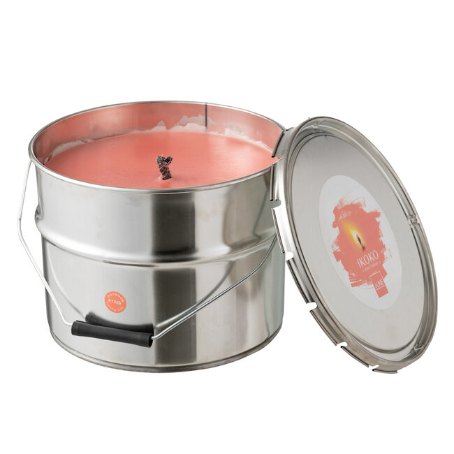 J-Line Buiten Kaars Verf Ikoko Pot Metaal/Wax Abrikoos Groot 135H
