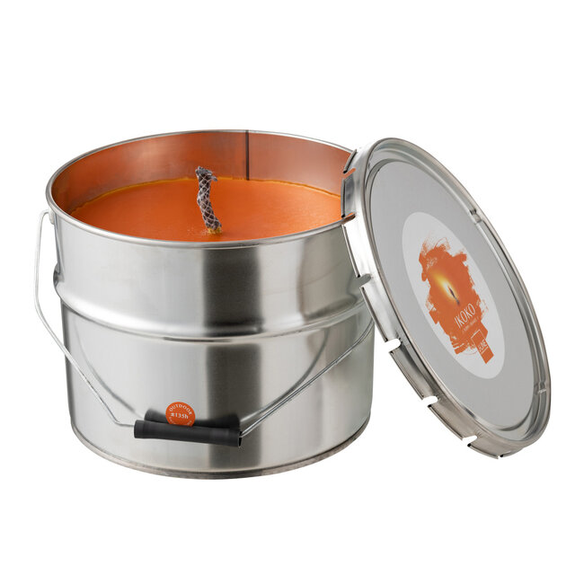 J-Line Buiten Kaars Verf Ikoko Pot Metaal/Wax Oranje Groot 135H