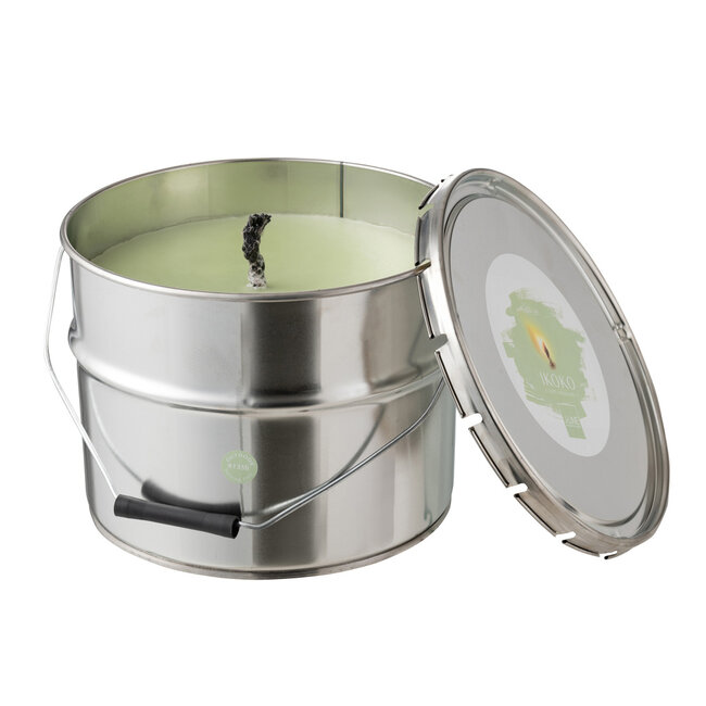 J-Line Buiten Kaars Verf Ikoko Pot Metaal/Wax Mintgroen Groot 135H