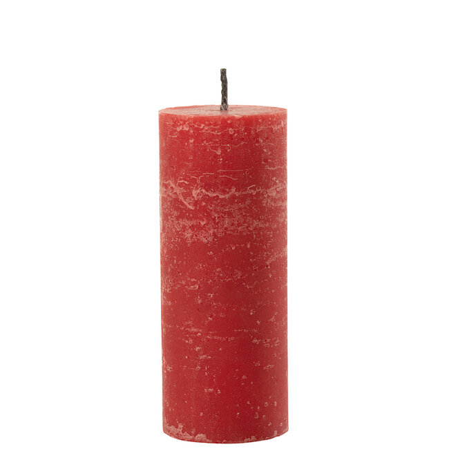 J-Line Buitenkaars Pilaar Paraffine Rood Groot-45Uur