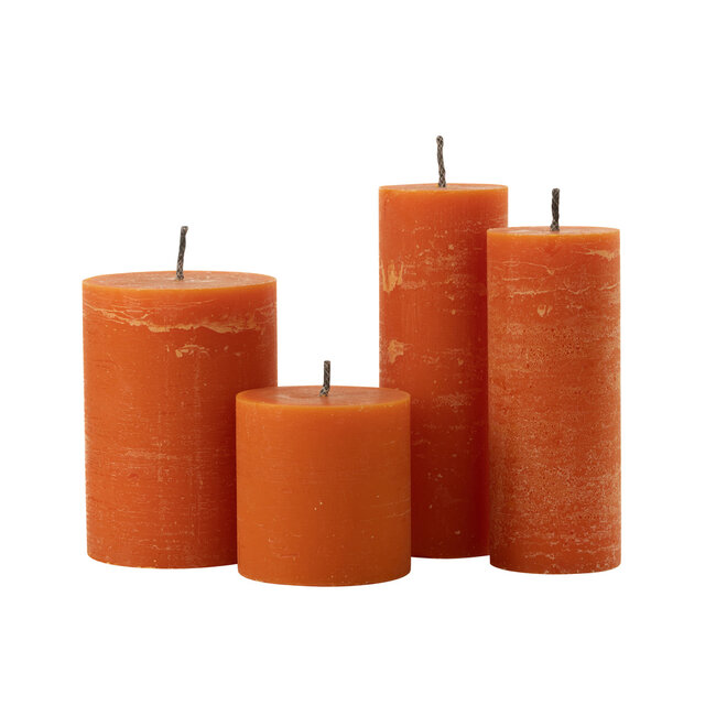 J-Line Buitenkaars Pilaar Paraffine Oranje Extra Groot-50Uren