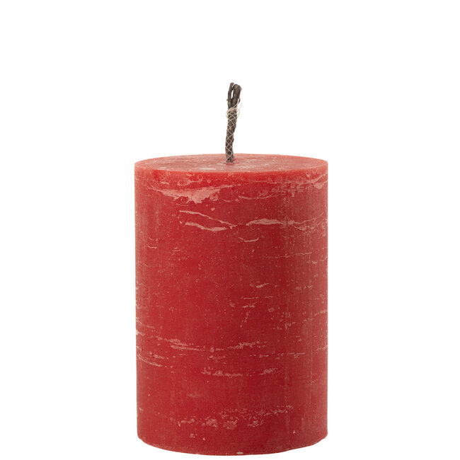 J-Line Buitenkaars Pilaar Paraffine Rood Medium-95Uur