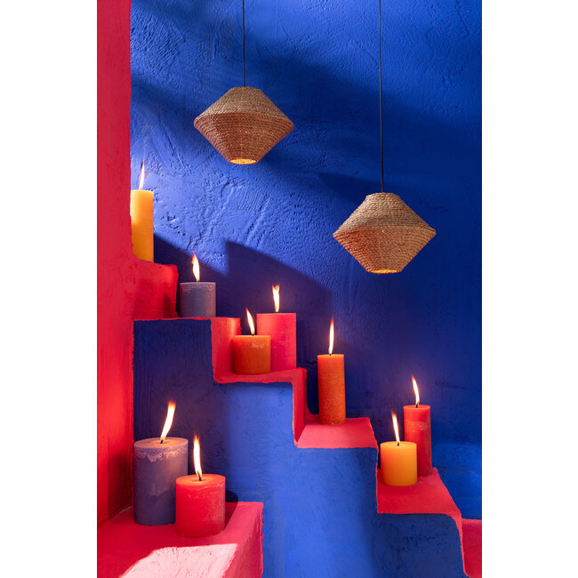 J-Line Buitenkaars Pilaar Paraffine Blauw Medium-95Uur