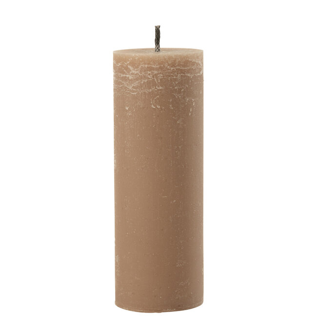 J-Line Buitenkaars Pilaar Paraffine Taupe Extra Groot-50Uren