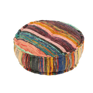 J-Line Poef Chindo Rond Katoen/Polyester Mix