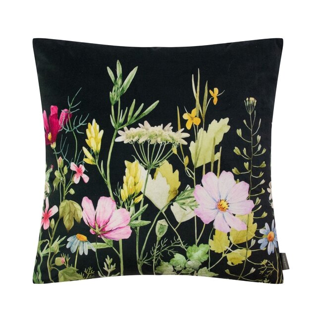 Linen & More Nori kussen fotoprint zwart 45x45cm