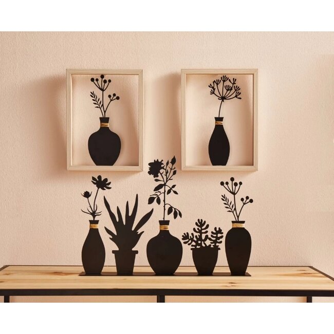 Dream-Living Set van 2 elegante wanddecoraties met vaasontwerp