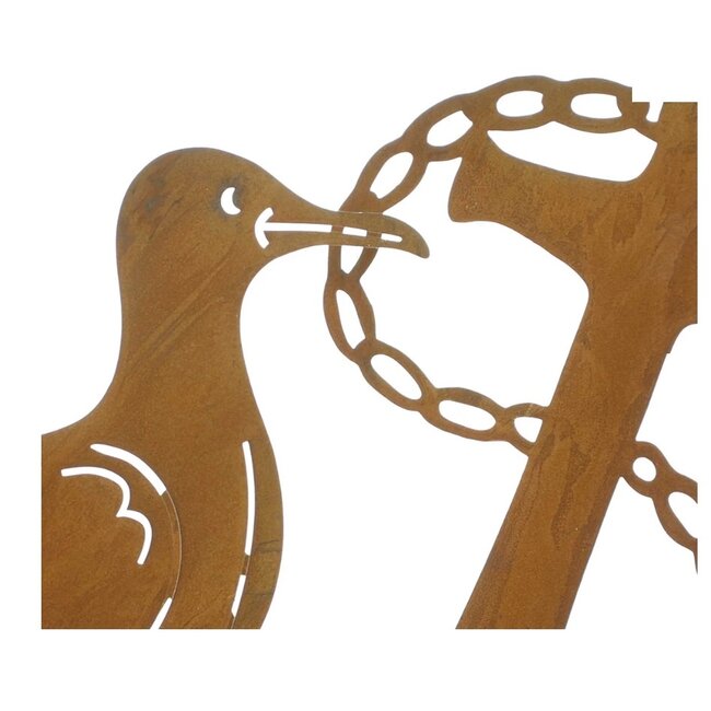 Dream-Garden  Metaal decoratie zeemeeuw met anker op houten voet