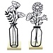 Dream-Living Theelichten set van 2 Metalen Bloemen 27x8x7cm