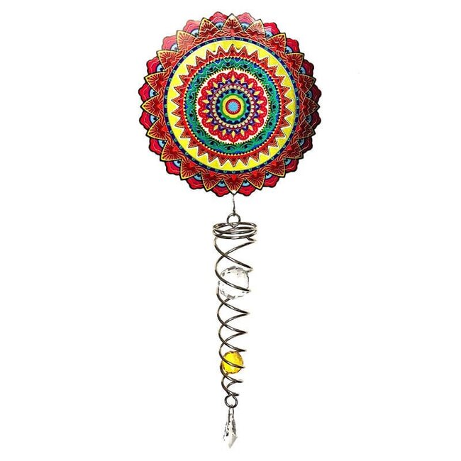 Dream-Garden Windspinner, Spin Art, Mandala Mexico Artist Crystal Tale, ACTMEX0800, totale lengte ca 60cm