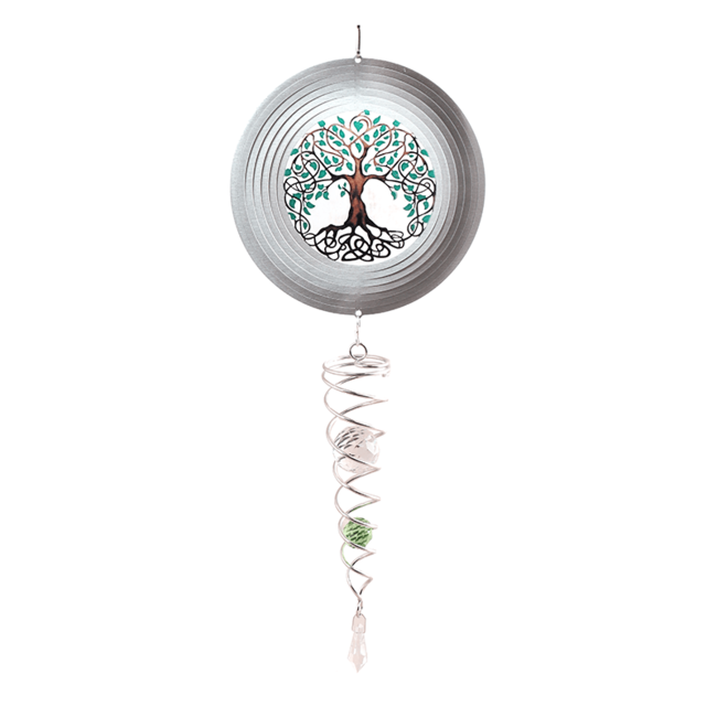 Dream-Garden Windspinner, Spin Art, Crystal Tree Of Life Artist Crystal Tail, ACTTOL0800, totale lengte 60cm