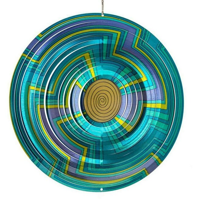 Dream-Garden Windspinner, Spin Art, RVS, Mandala, 12MSW300, Blauw, Ø30cm