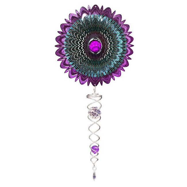 Dream-Garden Windspinner, Spin Art, Crystal Mandala Calactic Crystal Tail, ACTCRYMGA, totale lengte 60cm