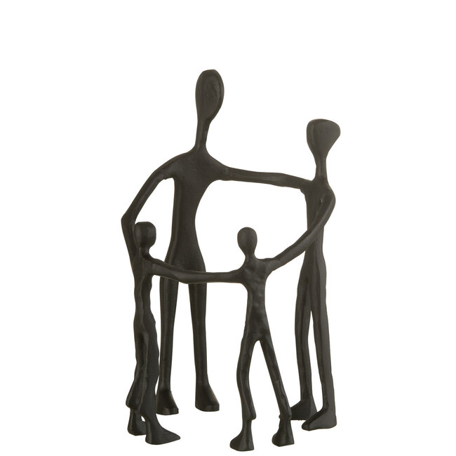 J-Line Familie kring  zwart  31x 22x21 cm