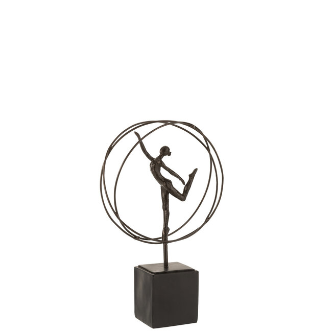 J-Line GYMNAST IN CIRCLE POLY DARK BR