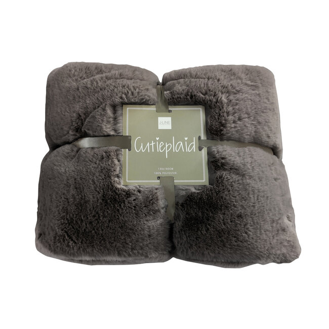 J-Line Plaid cutie donker grijs 180 x 130 cm