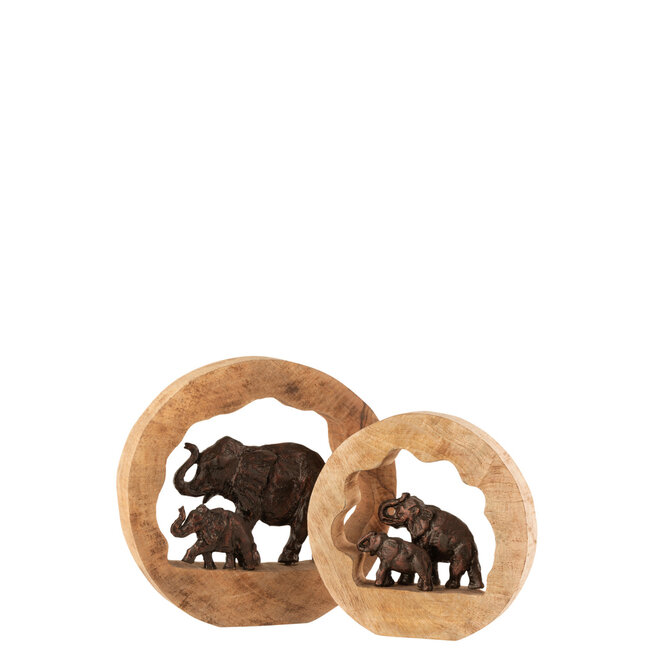 J-Line FIG ELEPH+CHILD MAN ALU BR L